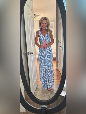 Lilly Pulitzer Blue & White Tropical Maxi Dress - cut tags and never wore